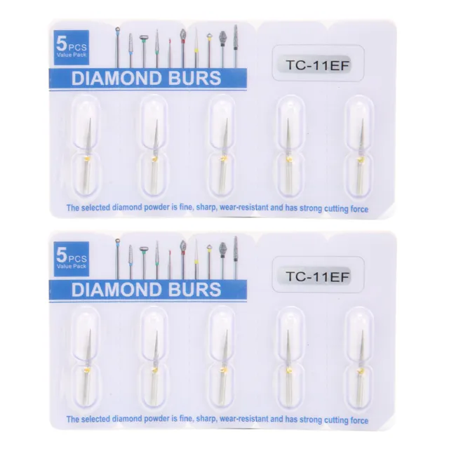 10x Dental Bur Bit En Acier Inoxydable Accessoire De Remplacement De Forets Pou