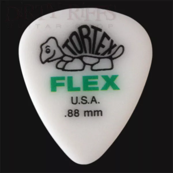 Púas de guitarra estándar Dunlop Tortex Flex verde 0,88 mm - paquetes de 1 a 24