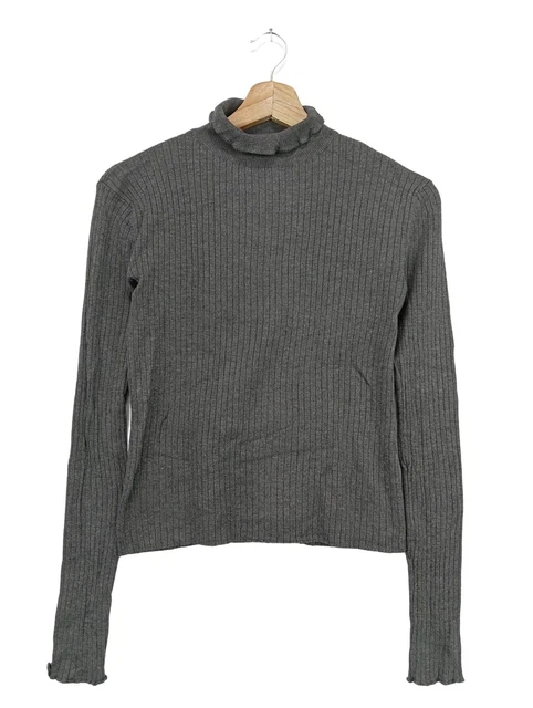 ZARA Pull-over à col roulé Dames Pull T EU 36 gris clair style décontracté