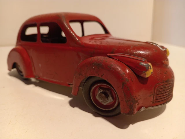A CIJ Ref No.3/5 Panhard Dyna Junior, red body, beige detachable hood
