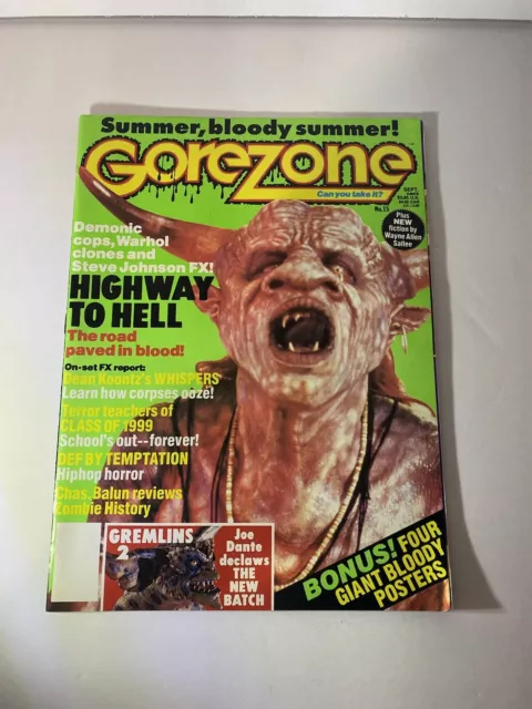 Gorezone 15 Horror Magazine Demonic Cops, Gremlins 2,  Highway To Hell