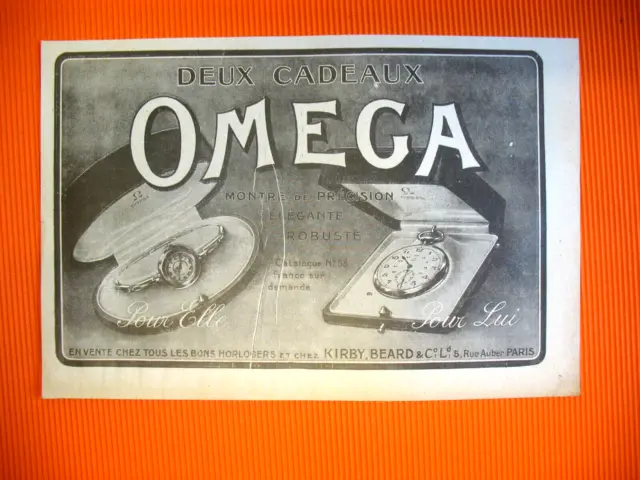 Publicite De Presse Omega Montre De Precision Horlogerie French Ad 1909