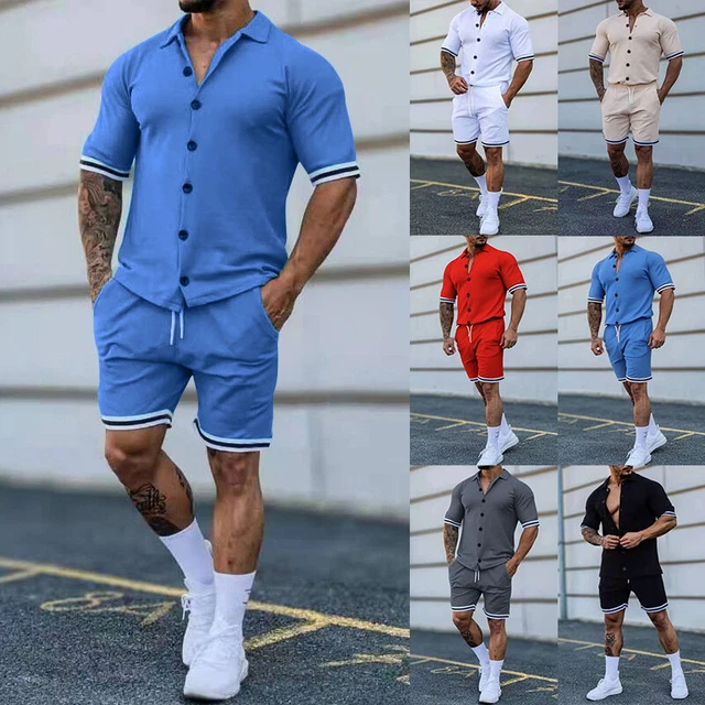 HOMMES CHEMISE SHORT Sportswear Survêtement 2 Pièce Ensemble Haut