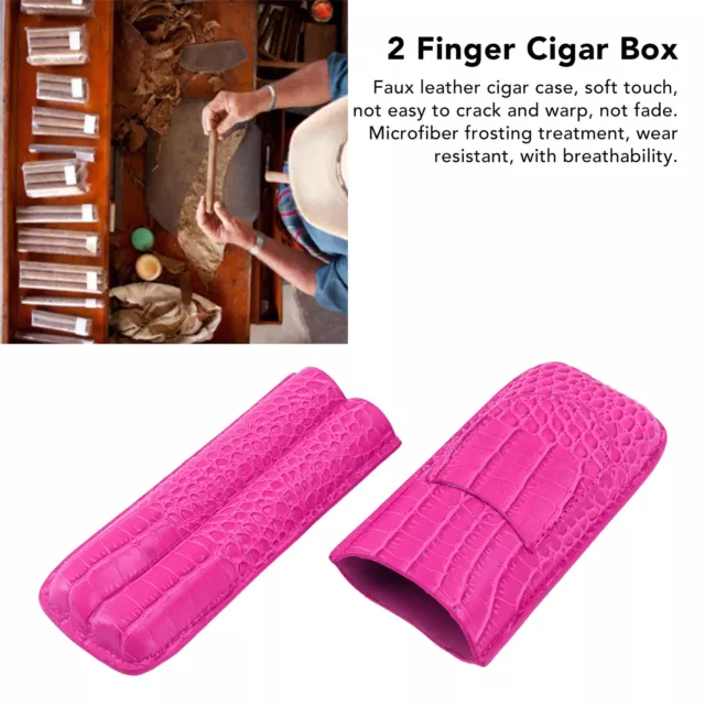 Cigar Case 2 Finger Moisturizing Portable Faux Leather Cigar Holder For Trave BU