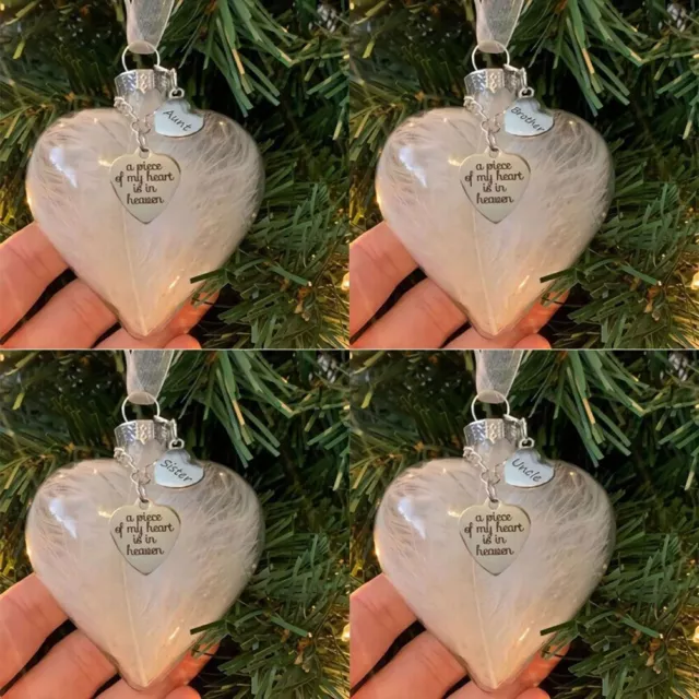 Xmas My Heart In Heave Memorial Ornament Christmas Tree Hanging Decoration 6cm