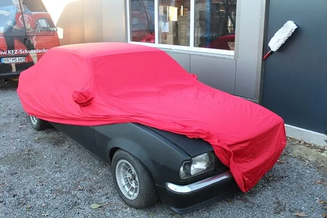 Movendi Vollgarage Car-Cover Satin Red mit Spiegeltaschen für Opel Ascona B