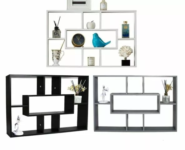 Stylish Space Saving Floating Wall Shelves Bookshelf Storage Unit Display Shelf