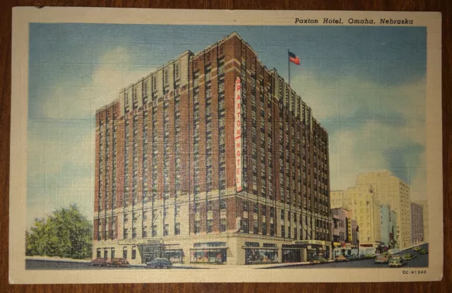 Omaha, Nebraska - The Paxton Hotel Vintage Postcard Postmarked 1951