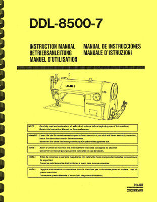 Máquina de coser Juki DDL-8500-7 MANUAL DE INSTRUCCIONES DEL PROPIETARIO