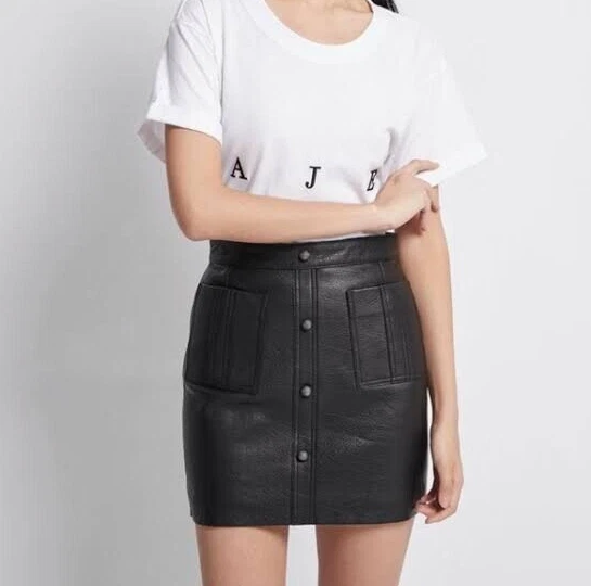 AJE SHRIMPTON MINI Leather Skirt Black Size 6 250.00 PicClick AU