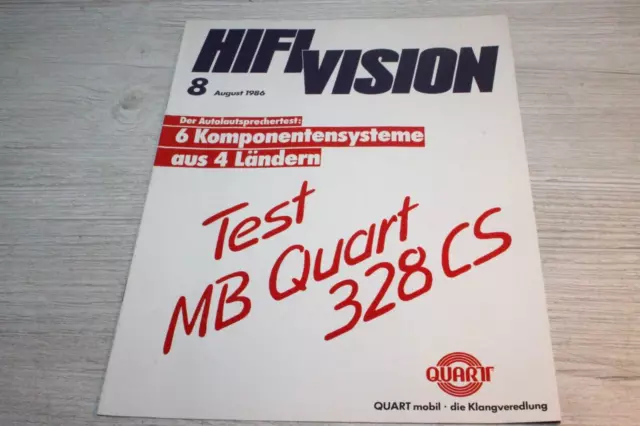 Hifi Vision 8-1986 Quart 6 Test  Auto Lautsprecher Systeme