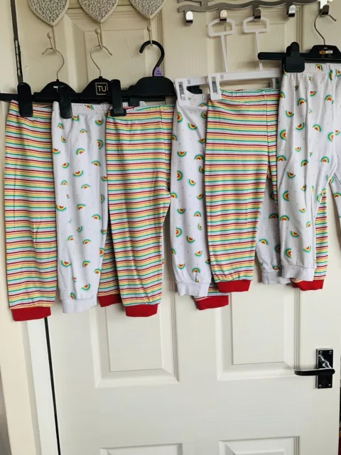 girls pyjamas bundle x6 age 2-3years pyjamas bottoms pants trs ONLY pj rainbow s