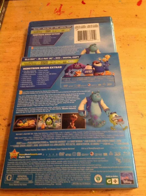 Monsters University 3D(Blu-ray 3D,Blu-ray/DVD+Digital)NEW Authentic Disney US 2