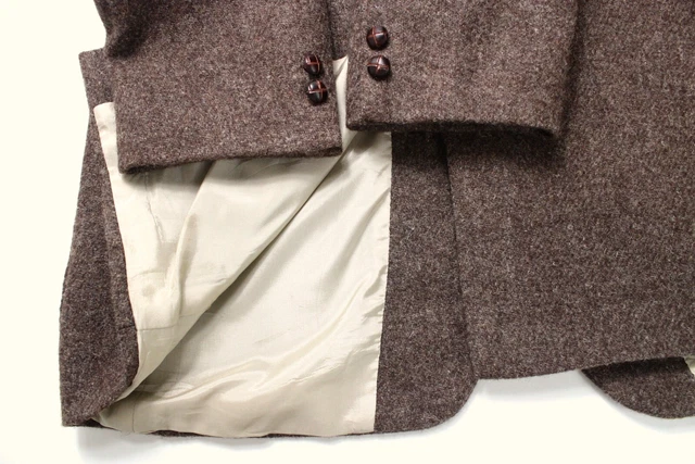 Harris Tweed Giacca Uomo ~ Medio Monopetto Lana Melange Marrone 7