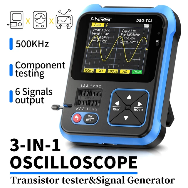 3 in 1 FNIRSI DSO-TC3 Digital Oscilloscope Transistor Tester Signal Generator