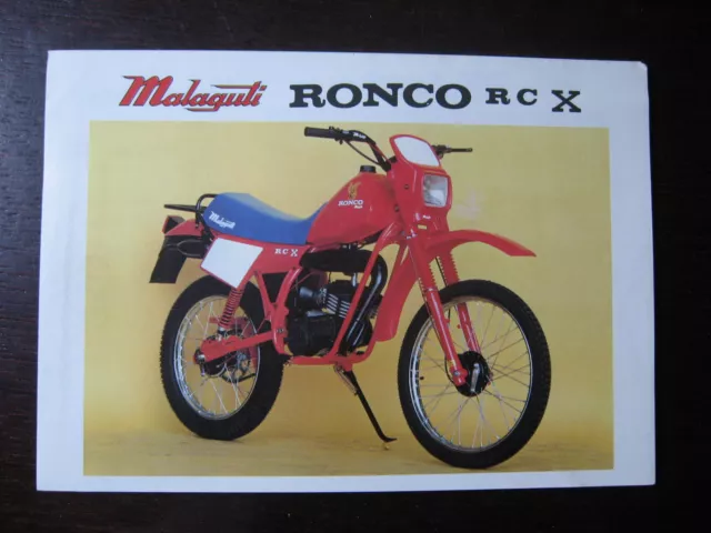 Moto Cyclomoteur Ronco Rcx Malaguti Catalogue Brochure 1980  Prospectus