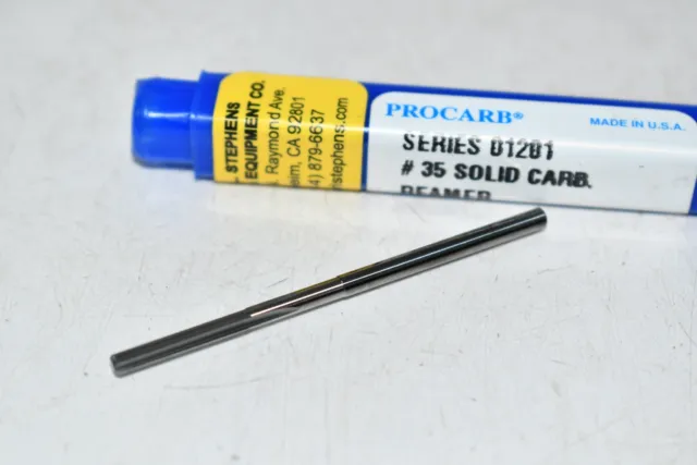 NEW Procarb Series: 01201 #35 Solid Carbide Reamer USA
