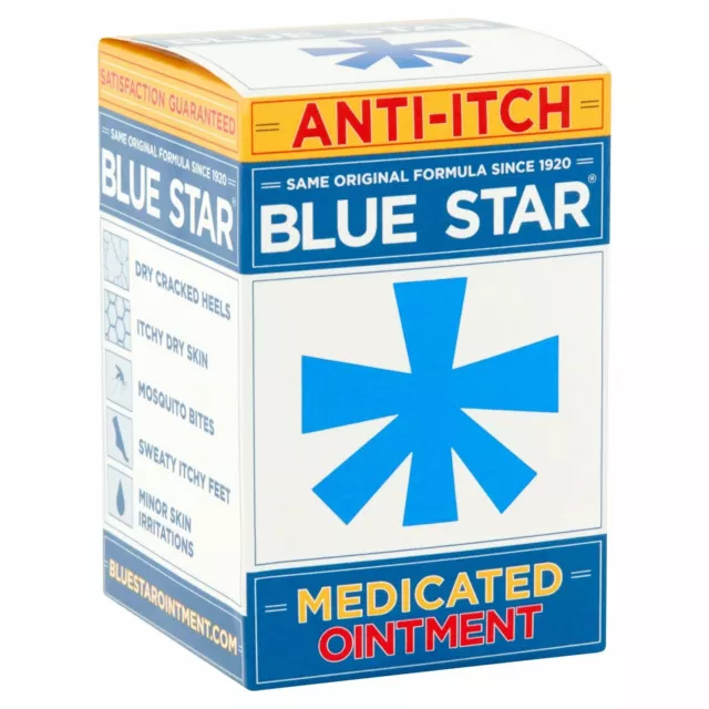 Blue Star Original Medicated Ointment Anti Itch Fast Acting Relief 2 oz 6 Pack