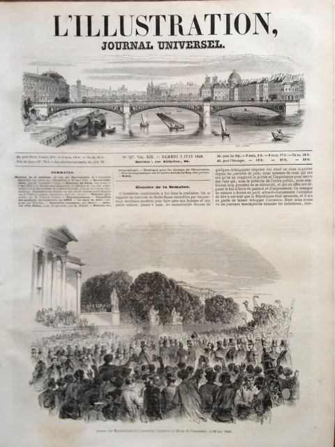 L'illustration 1849 N 327 Arrivee Des Representants De L' Assemblee Nationale