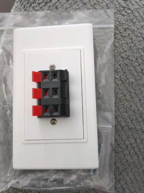 Speaker Terminal White Wall Plate Spring Clip Push 3 Terminal for Home Theater