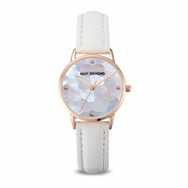 Montre Femme Mexx - Cadran Nacre Rose, Bracelet Cuir Blanc - Neuf Avec étiquettes