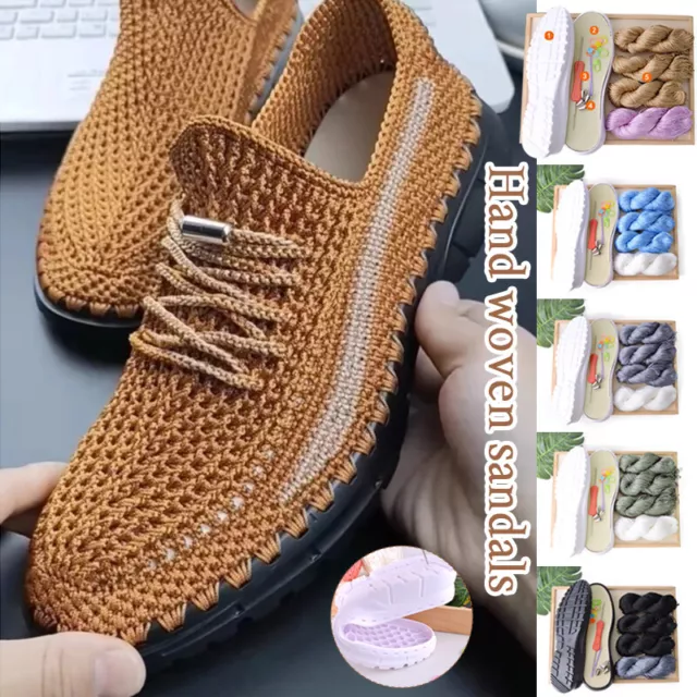 New Hand-woven Hook Soles Anti-kick Soft Rubber Soles+Hollow Line DIY Material