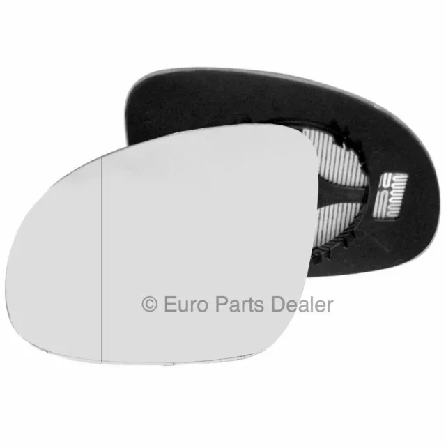 Passenger side Clip Heated Wide Angle wing mirror glass for Skoda Yeti 09-17