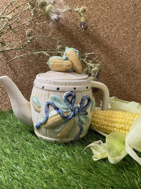 Théière Vintage Barbotine Épis De Maïs