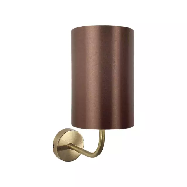 Wandleuchte Lampada da Parete E27 H:33cm Ottone Tessuto Bronzo Braun E27 Camera