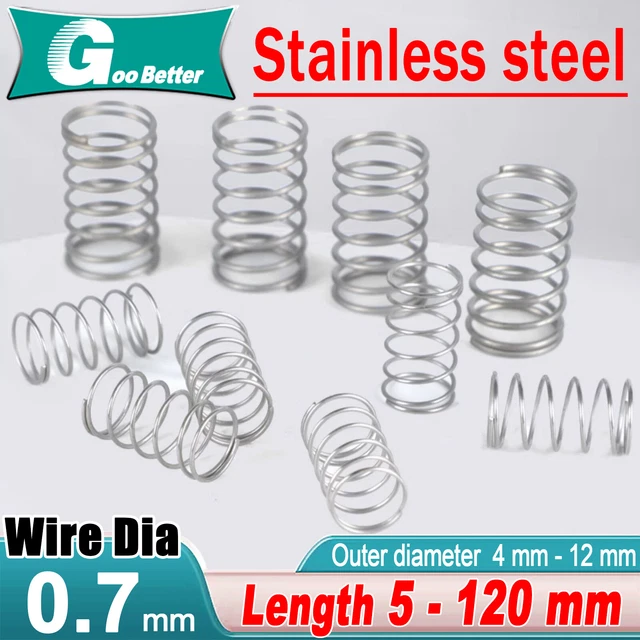 10pcs Wre Da.0.6/0.7/0.8mm Long 10-50mm Small Sprngs Compresson - Foto 4