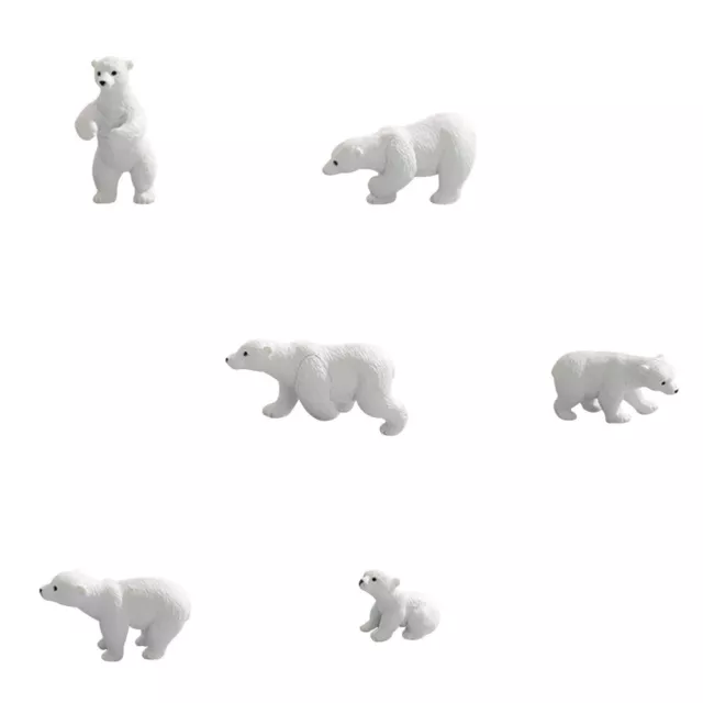 6 pz mini orso polare accenti casa decorazione ornamento animale