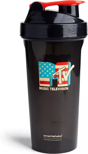 SmartShake Lite Mtv Americano Bandera Logo Coctelera Botella 800ML