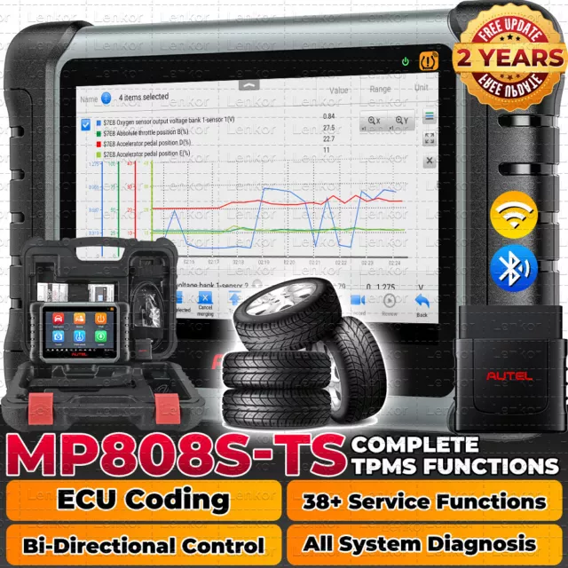 Autel MaxiPRO MP808S-TS 2024 Diagnostic Scanner Tool TPMS Programming Key Coding