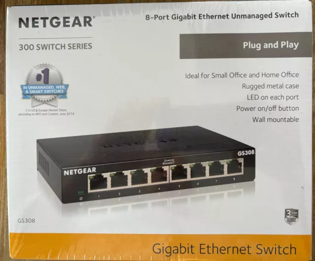 Switch NETGEAR Gigabit 8 ports série 300 (GS308v3)