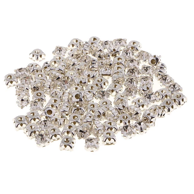 100 stücke acryl flatback nähen auf strass diy handwerk handwerk 6mm silber