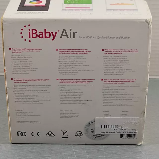 iBaby Air Smart Wifi Air Quality Monitor Ion Purifier VOC Temperature Detector 3