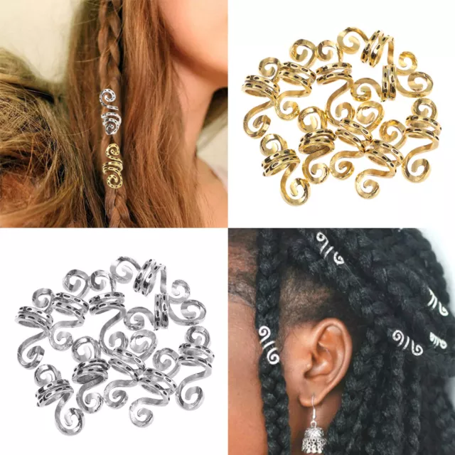 Metal Braid Spiral Dreadlock Clips Wig Beads Hair Tube Hair Beads