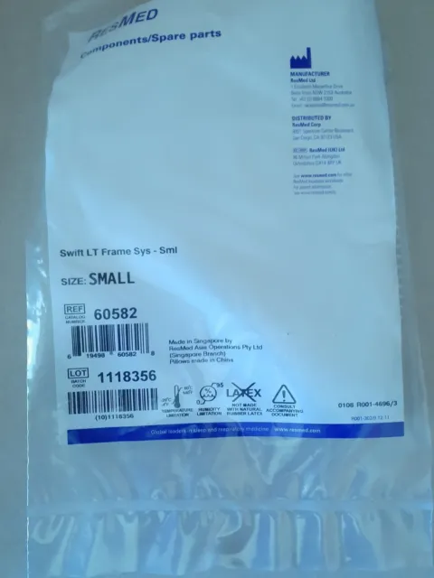 ResMed 60582 Swift LT Frame Sys SMALL CPAP - New sealed. Free Shipping