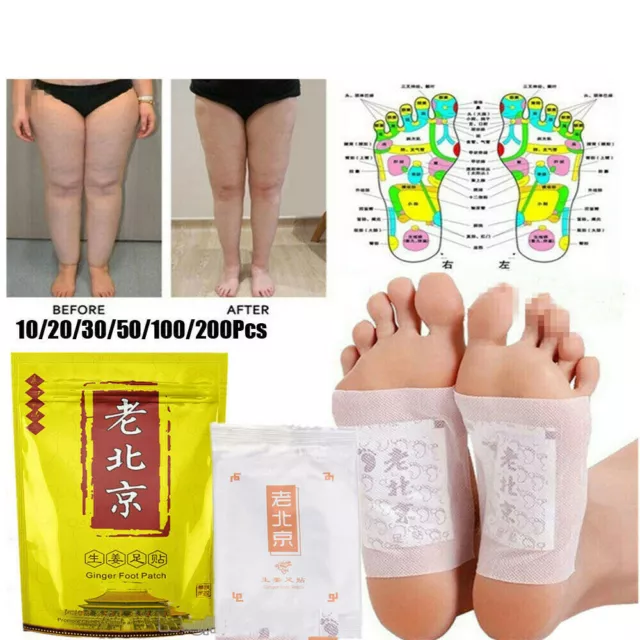 Detox Ginger Herbal Foot Pads Patch Toxin Removal Weight Loss Anti-Swelling