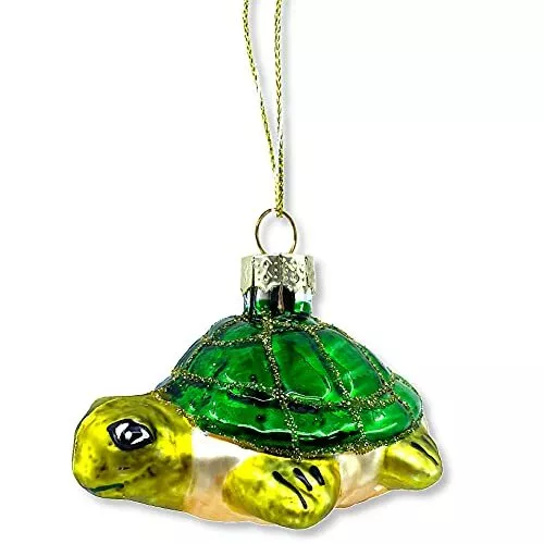 Turtle Blown Glass Ornament 3" Ocean Sea Nautical Christmas Holiday Gift