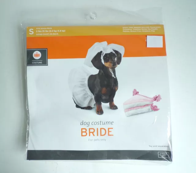 Halloween Dog Costume Bride Small 5 - 15 lbs 2.2 - 6.8 kg Dress Up Dog Outfit