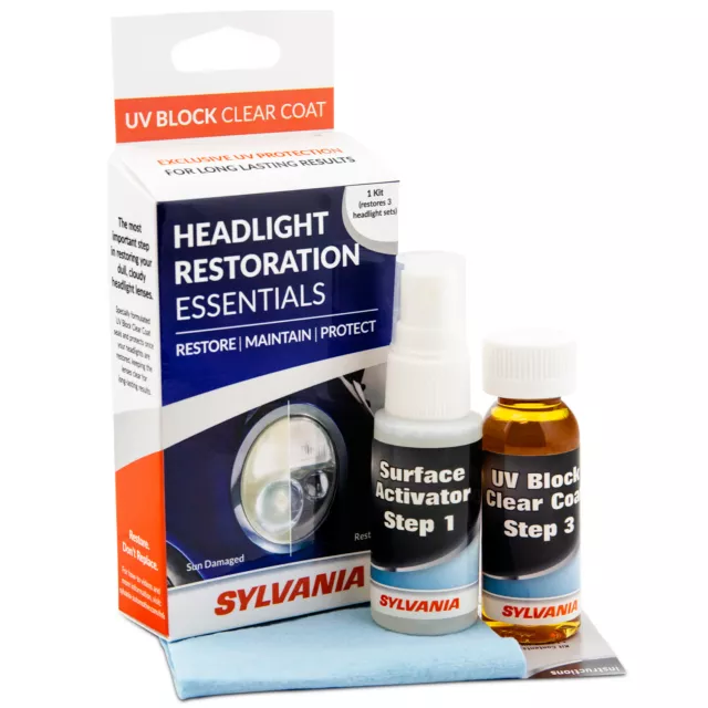 SYLVANIA - Headlight Restoration Essentials Kit - UV Block Clear Coat - 1 Fl Oz