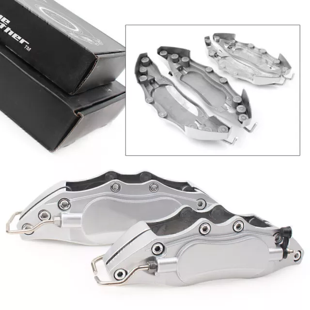 Disc Car Brake Caliper Covers for 14"-17" Wheel Front Rear Silver Universal