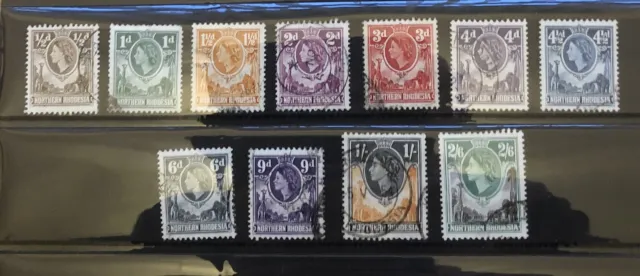 NORTHERN RHODESIA QEII DEFINITIVES 1953 SG 61-71 Short set to 2/6 Fine Used