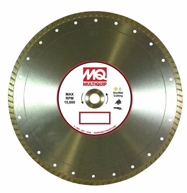 Multiquip 10GPTMP Standard Turbo Rim Diamond Blade, 10" x 0.090", 5-Pack