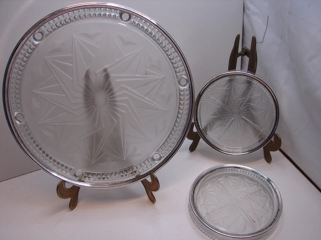Ancien dessous de plat / dessous de bouteille en cristal