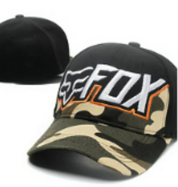 Embroidered Black and Camo Baseball Cap Flexfit: One Size
