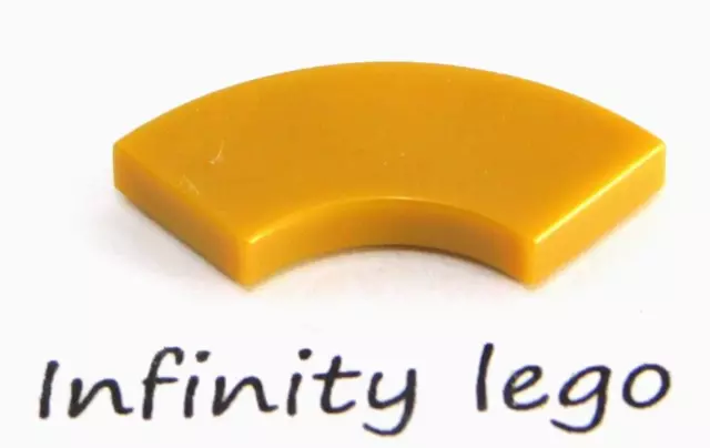 10 LEGO Pearl Gold Tile 2 x 2 Curved Corner with Cut-outs (27925 67124)
