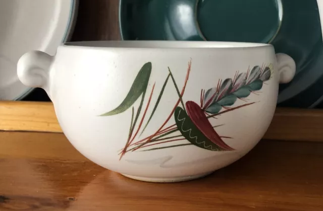 VGC Denby Greenwheat Sugar Bowl Vintage A Collage Signed Excellent Condition