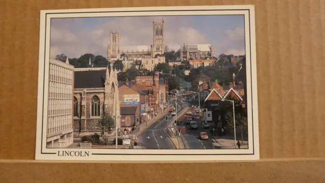 Postcard unposted Lincolnshire Lincoln Cathedral from broadgate